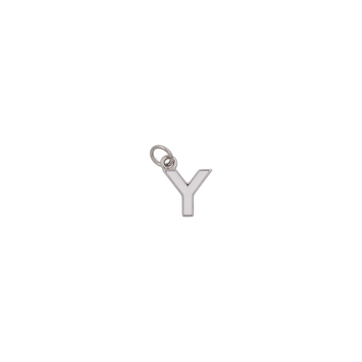 Silver and White Letter Charms