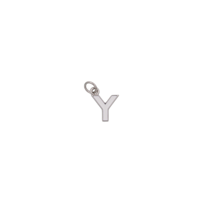 Silver and White Letter Charms