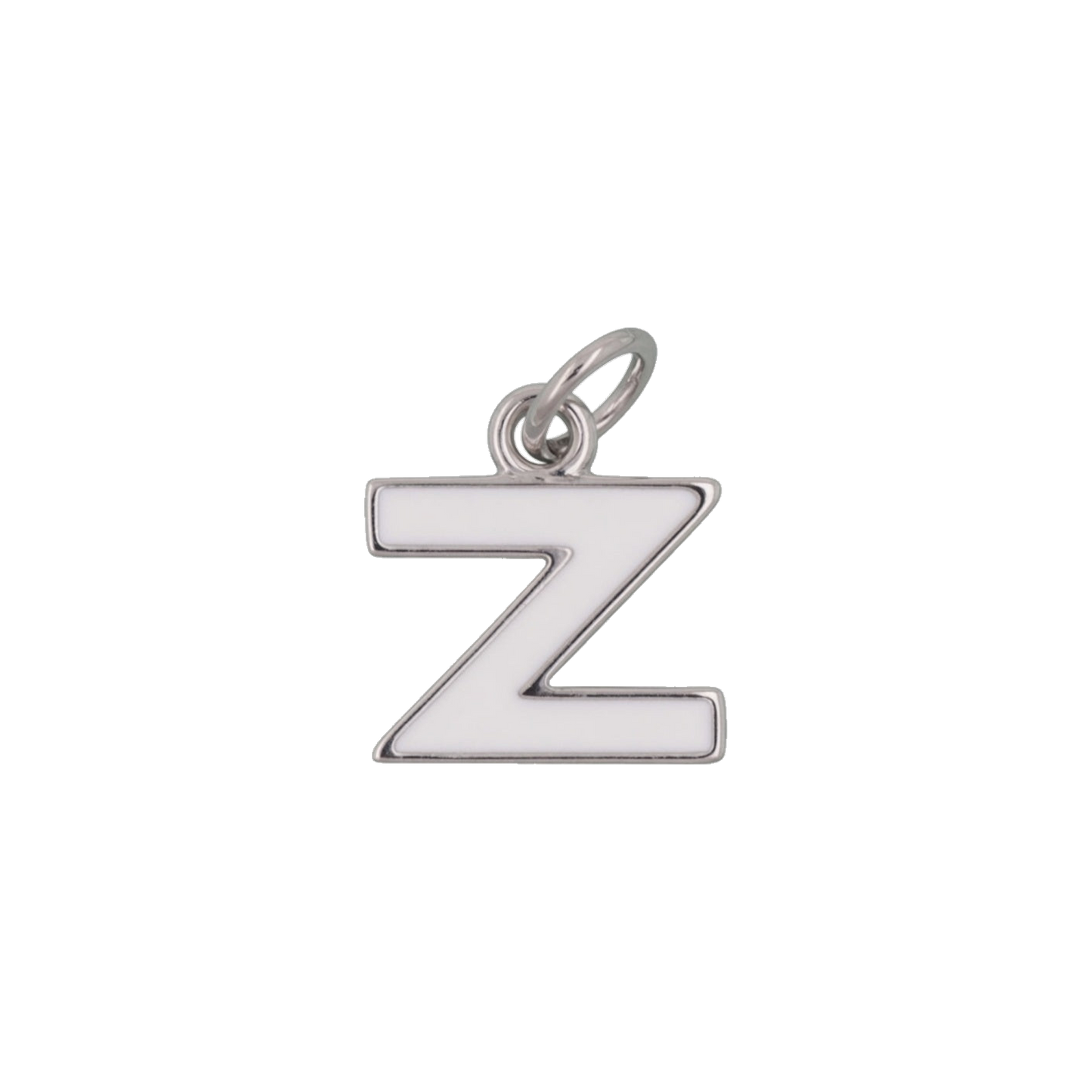 Silver and White Letter Charms
