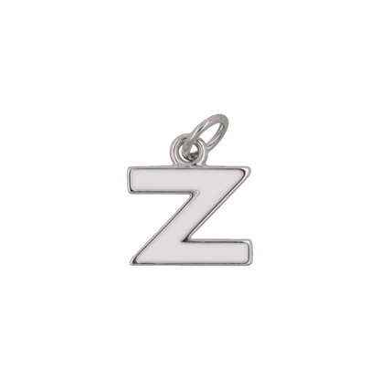Silver and White Letter Charms