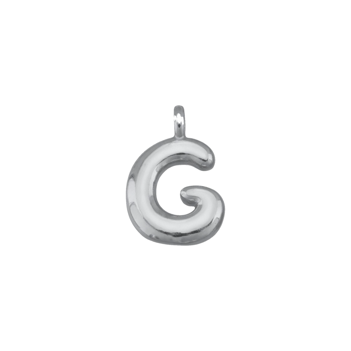 Silver Bubble Letter Charms