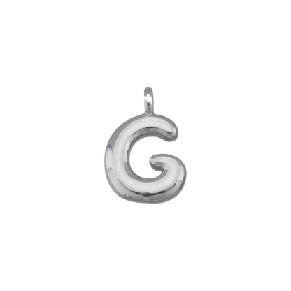 Silver Bubble Letter Charms