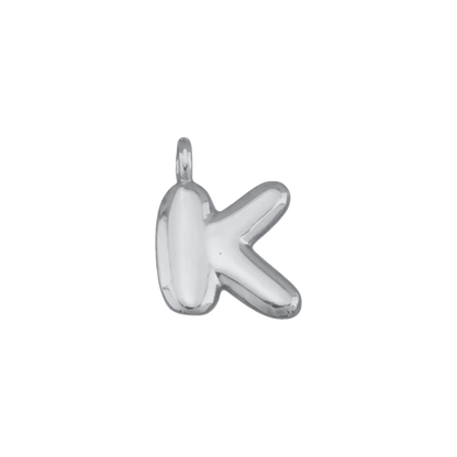 Silver Bubble Letter Charms