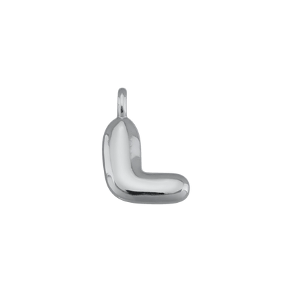 Silver Bubble Letter Charms