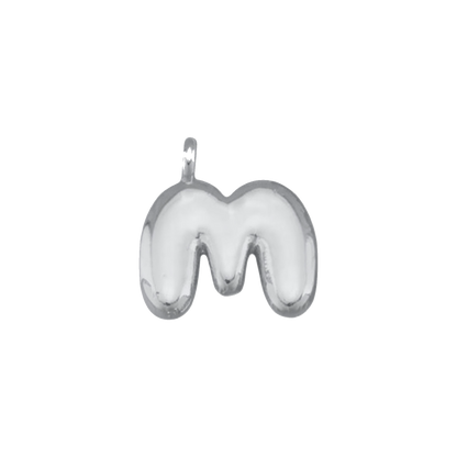 Silver Bubble Letter Charms