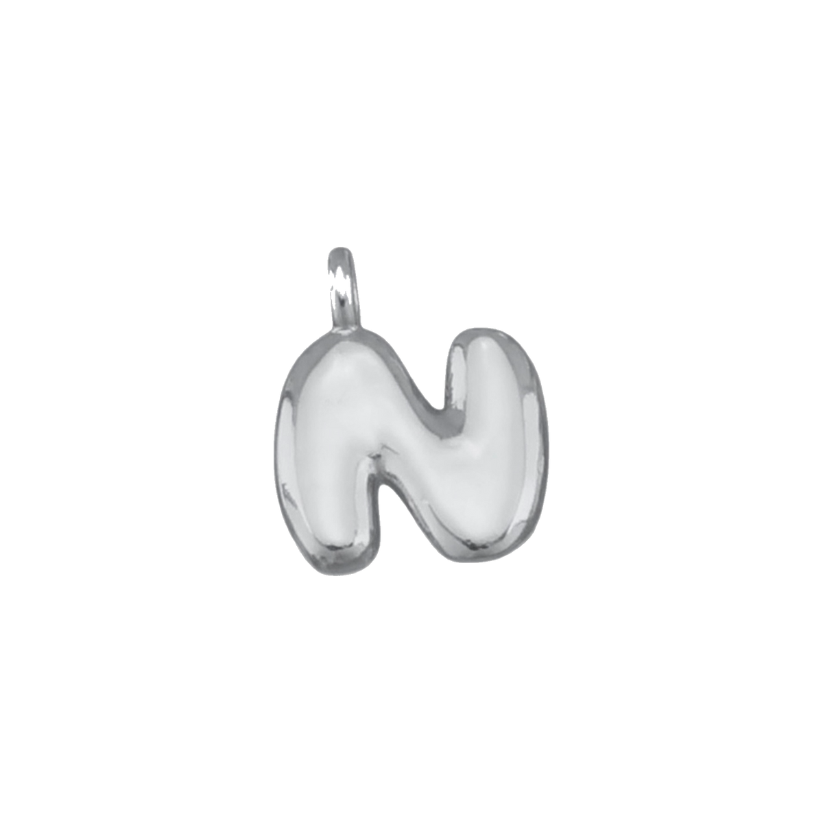 Silver Bubble Letter Charms