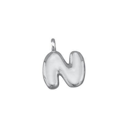 Silver Bubble Letter Charms