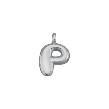 Silver Bubble Letter Charms
