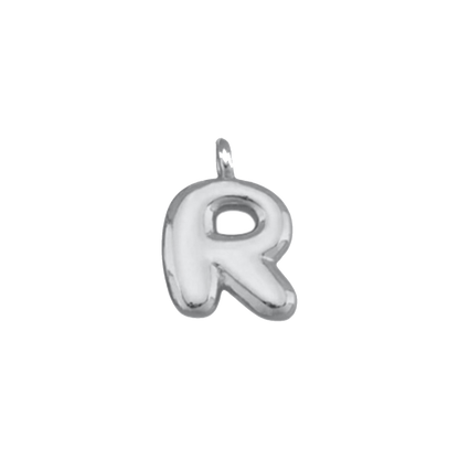 Silver Bubble Letter Charms