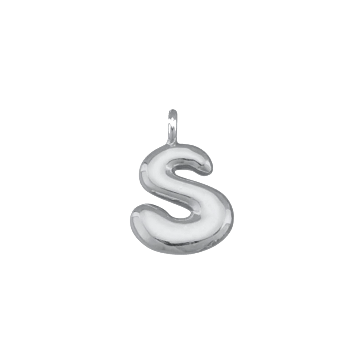 Silver Bubble Letter Charms
