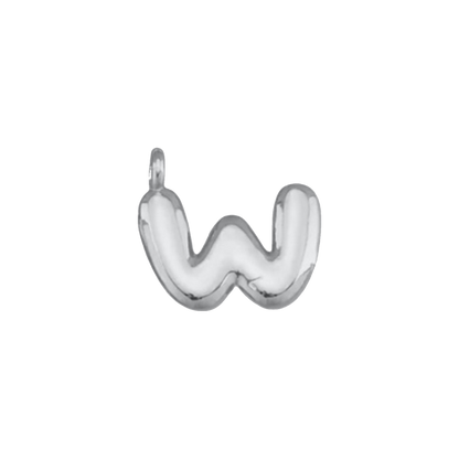Silver Bubble Letter Charms