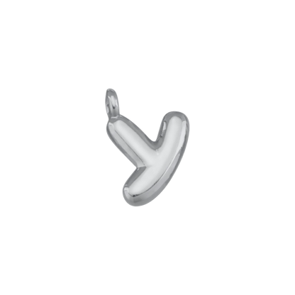 Silver Bubble Letter Charms