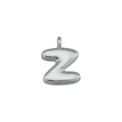 Silver Bubble Letter Charms