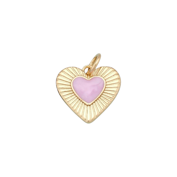Pink Gold Heart Charm