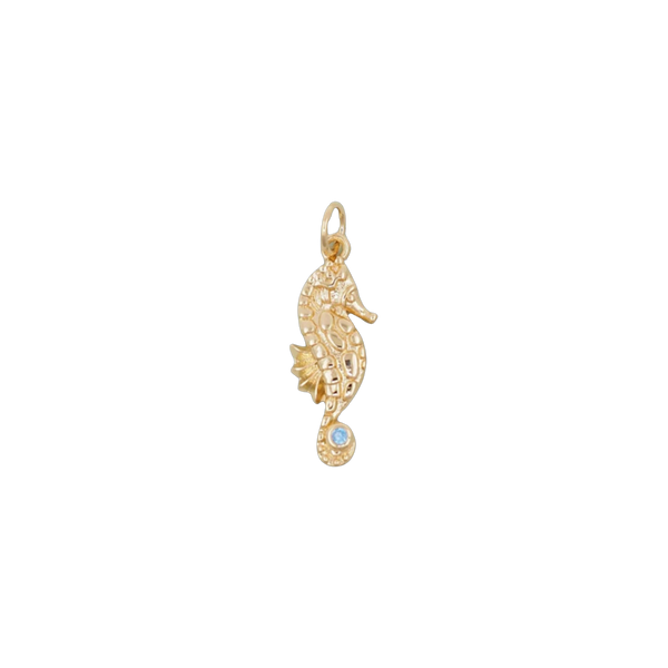 Blue Gem Seahorse Charm