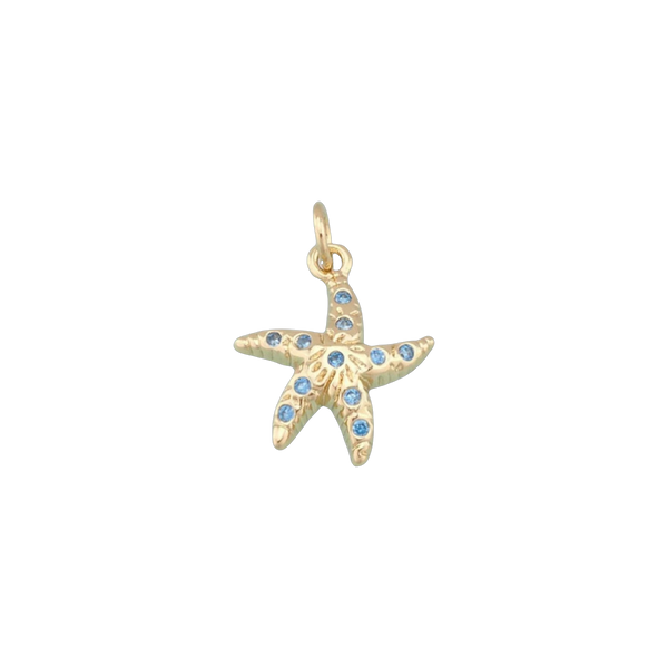 Blue Gem Starfish Charm