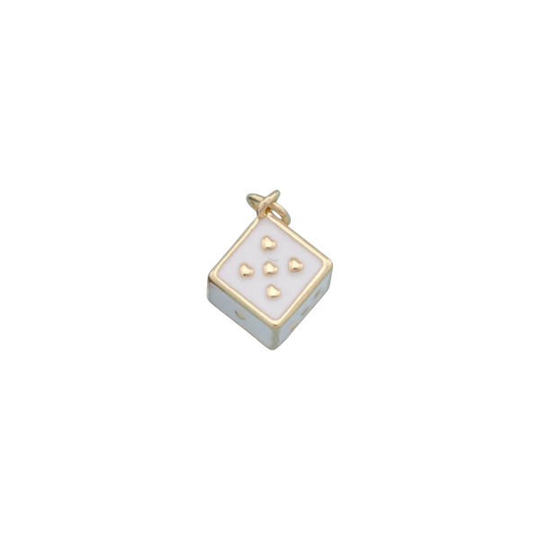 White Cube Dice Charm