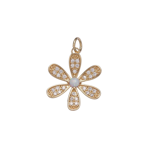 Opal Shine Flower Charm