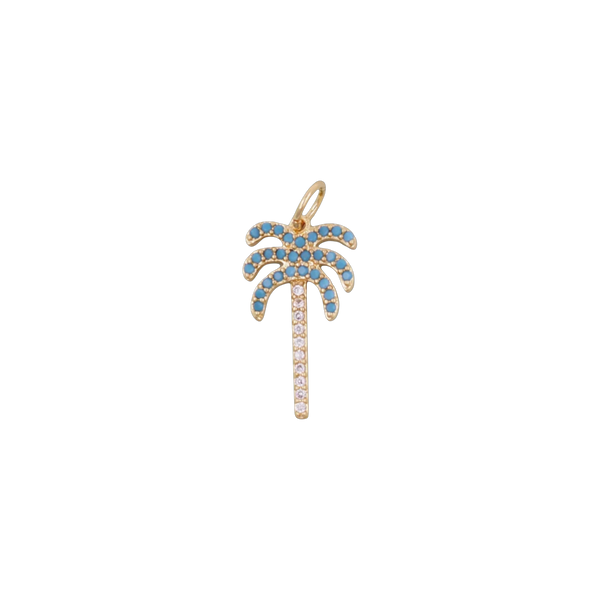Blue Shine Palm Tree Charm