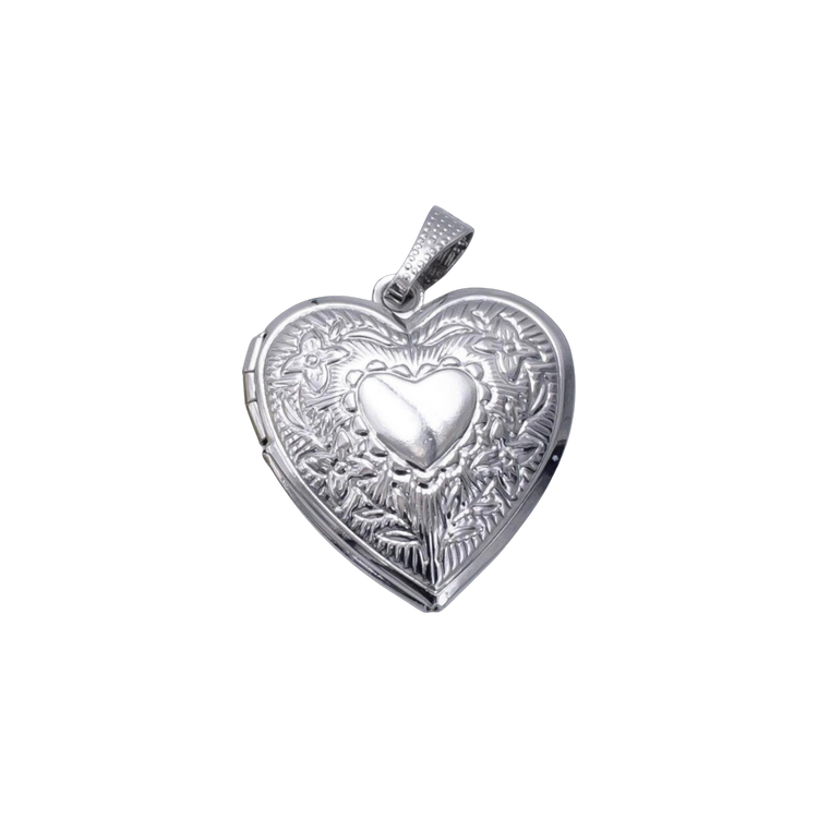 Silver Heart Locket Charm