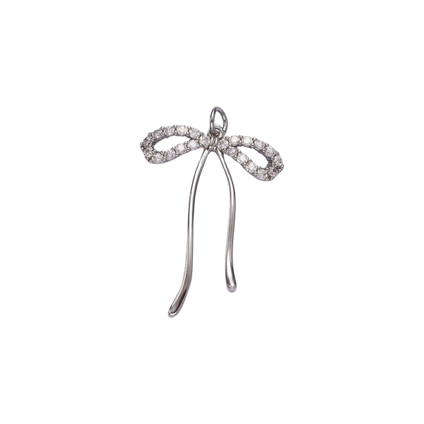 Silver Shine Bow Charm