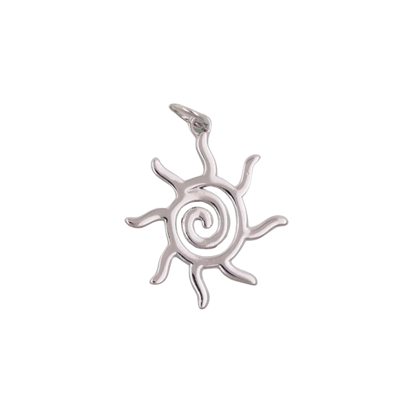 Silver Swirl Sun Charm