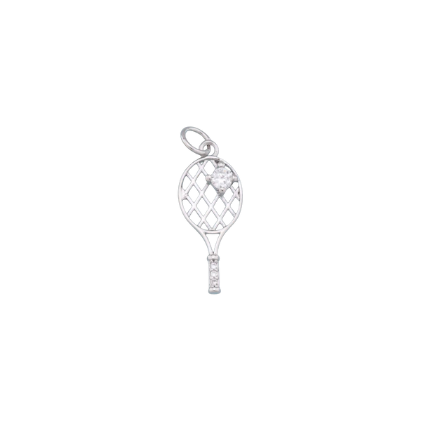 Silver Tennis Racket Charm