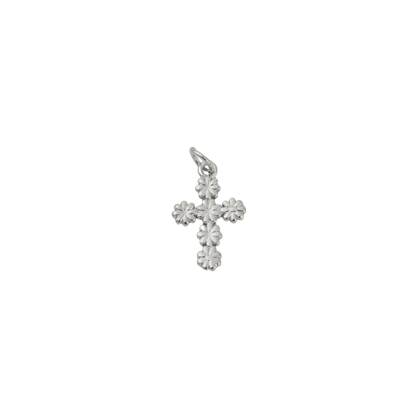 Silver Daisy Cross Charm