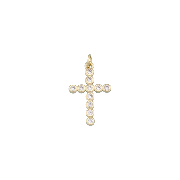 Circle Shine Cross Charm