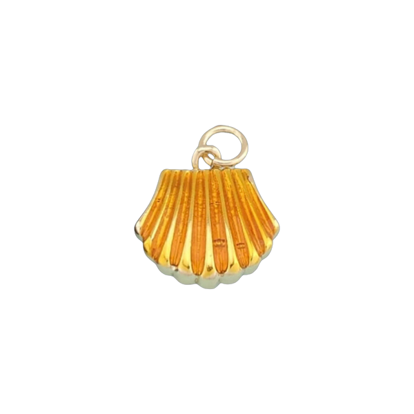 Orange Scallop Shell Charm