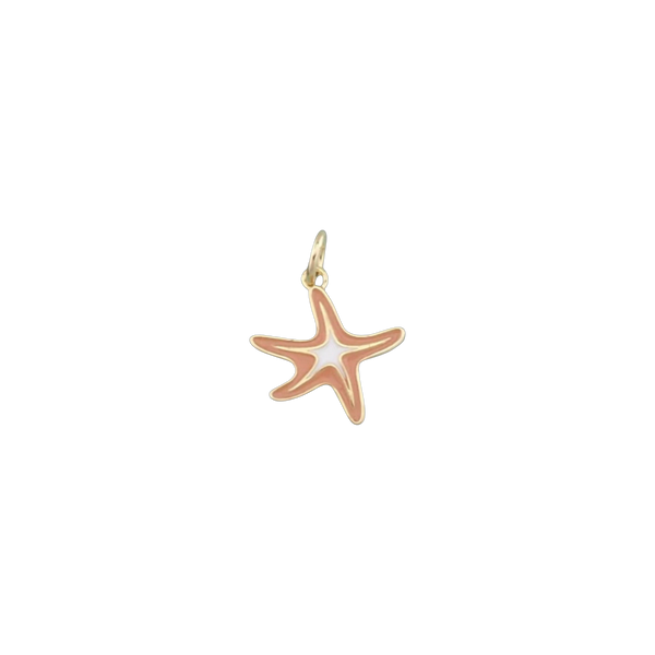 Small Orange Starfish Charm