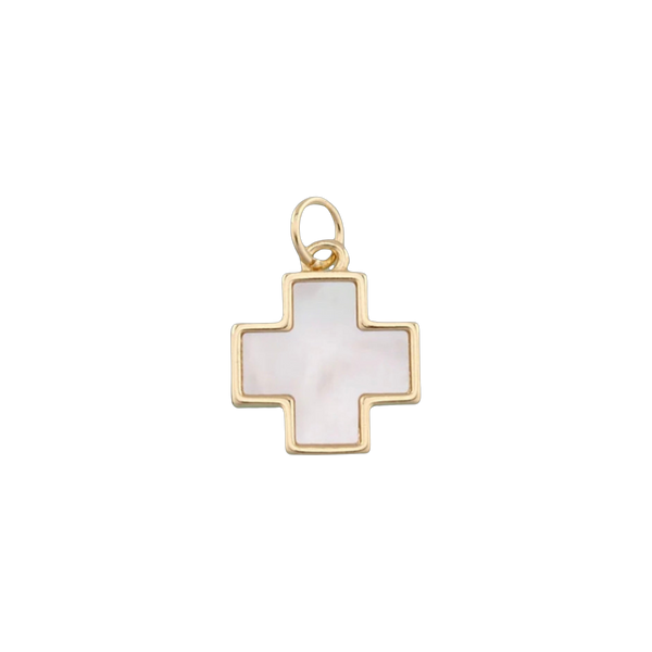Clover Pearl Cross Charm