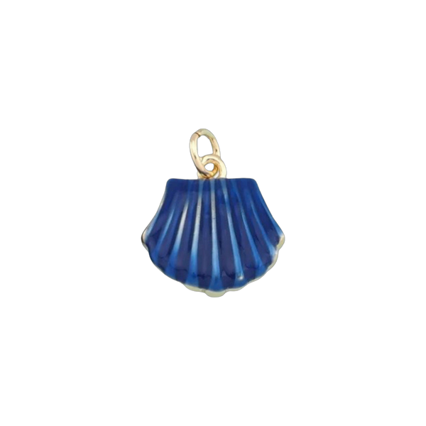 Navy Blue Scallop Shell Charm