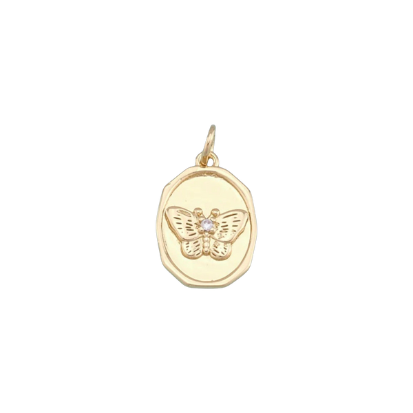 Oval Butterfly Charm