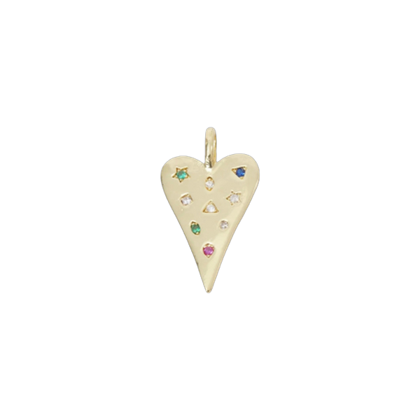 Confetti Gem Heart Charm