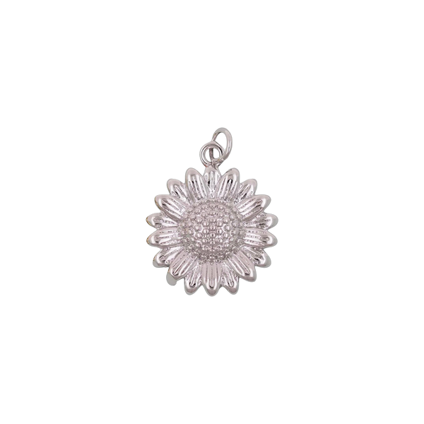 Silver Sunflower Charm