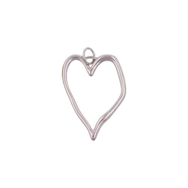 Silver Wavy Heart Charm