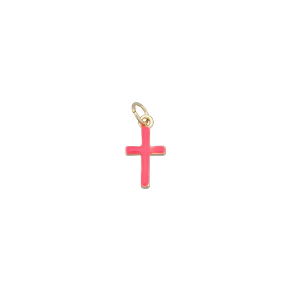Hot Pink Cross Charm