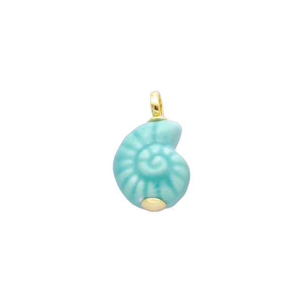 Ocean Blue Swirl Shell Charm