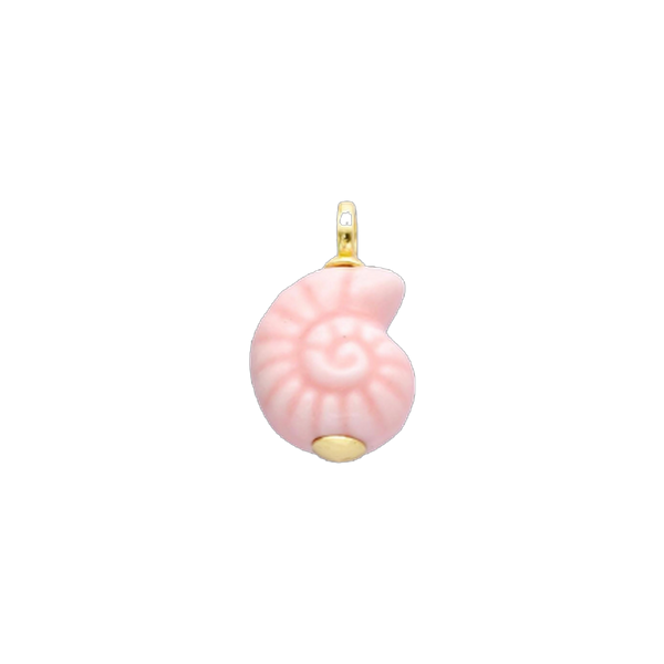 Peachy Pink Swirl Shell Charm