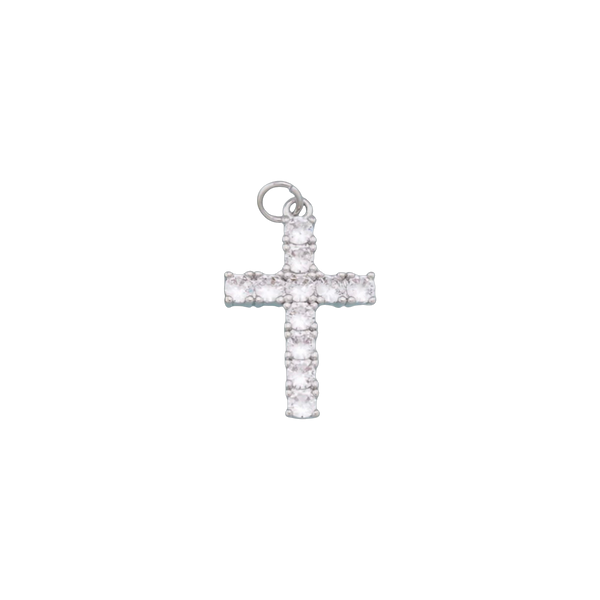 Silver Shine Cross Charm