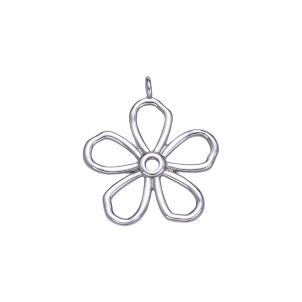 Silver Boho Flower Charm