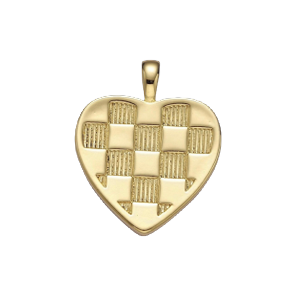 Gold Checkered Heart