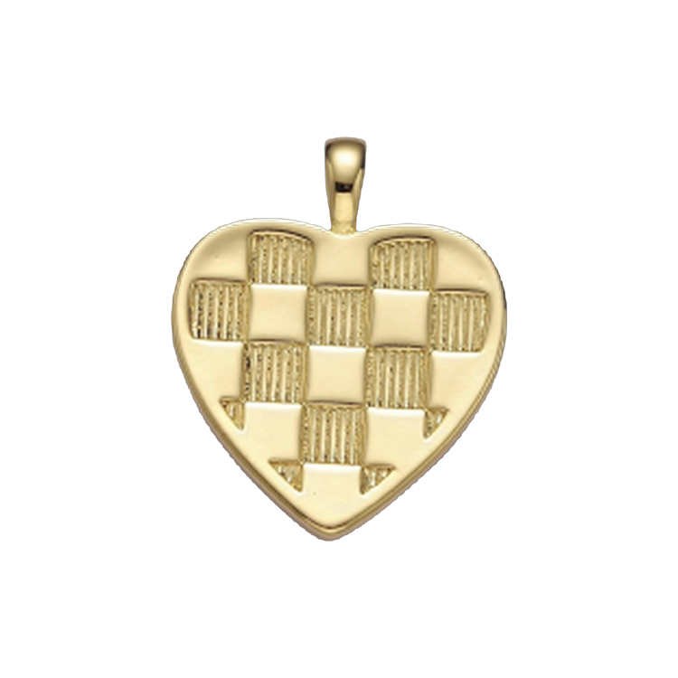 Gold Checkered Heart