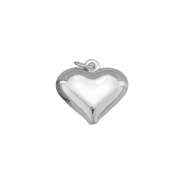 Silver Puffy Heart Charm