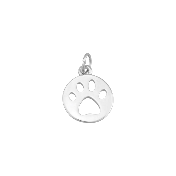 Silver Circle Paw Charm