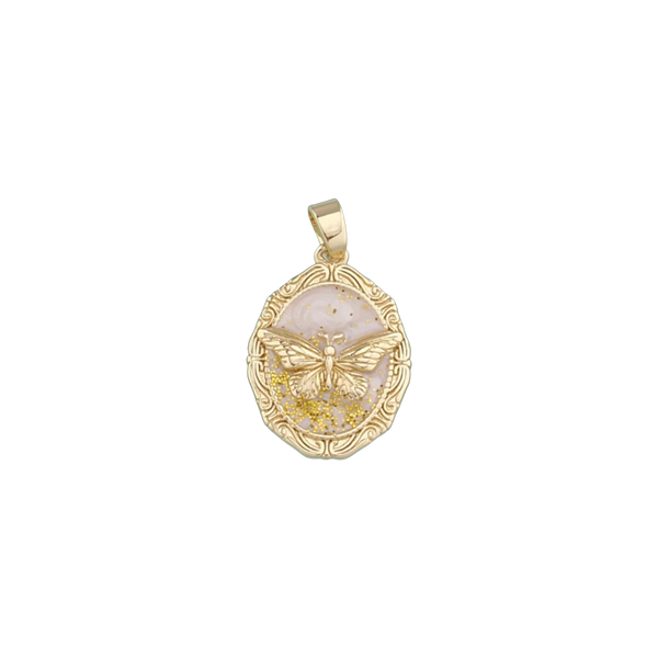 White Golden Butterfly Charm