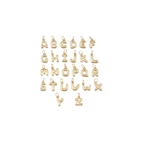 Mini Gold Bubble Letter Charms