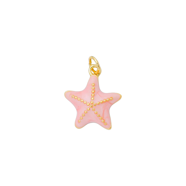 Pink and Gold Starfish Charm