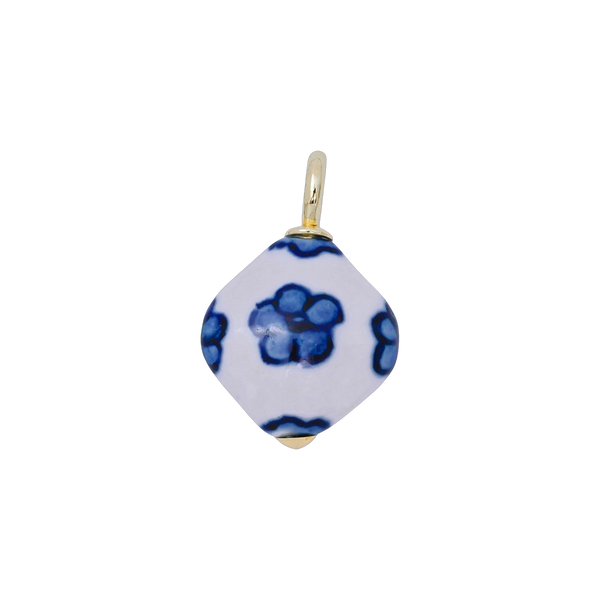 Coastal Blue Flower Ceramic Charm